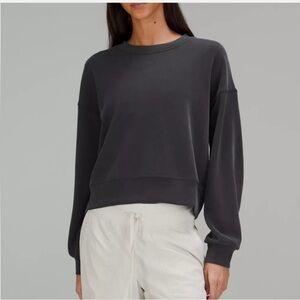 Lululemon Perfectly Oversized Cropped Crew*Softstreme Slate Grey size 6